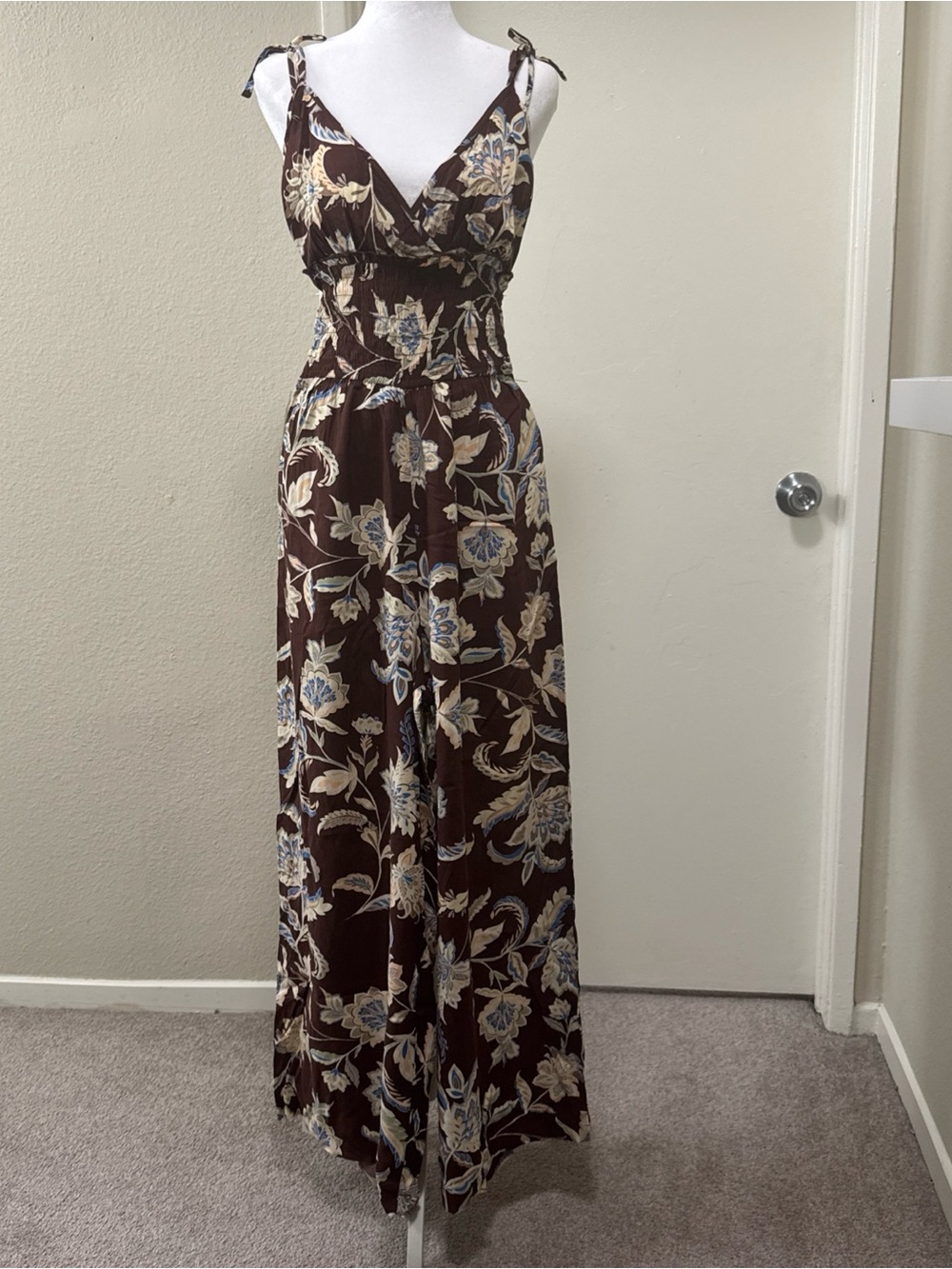 Patrons of Peace Floral Wide Leg Jumpsuit XS NWT